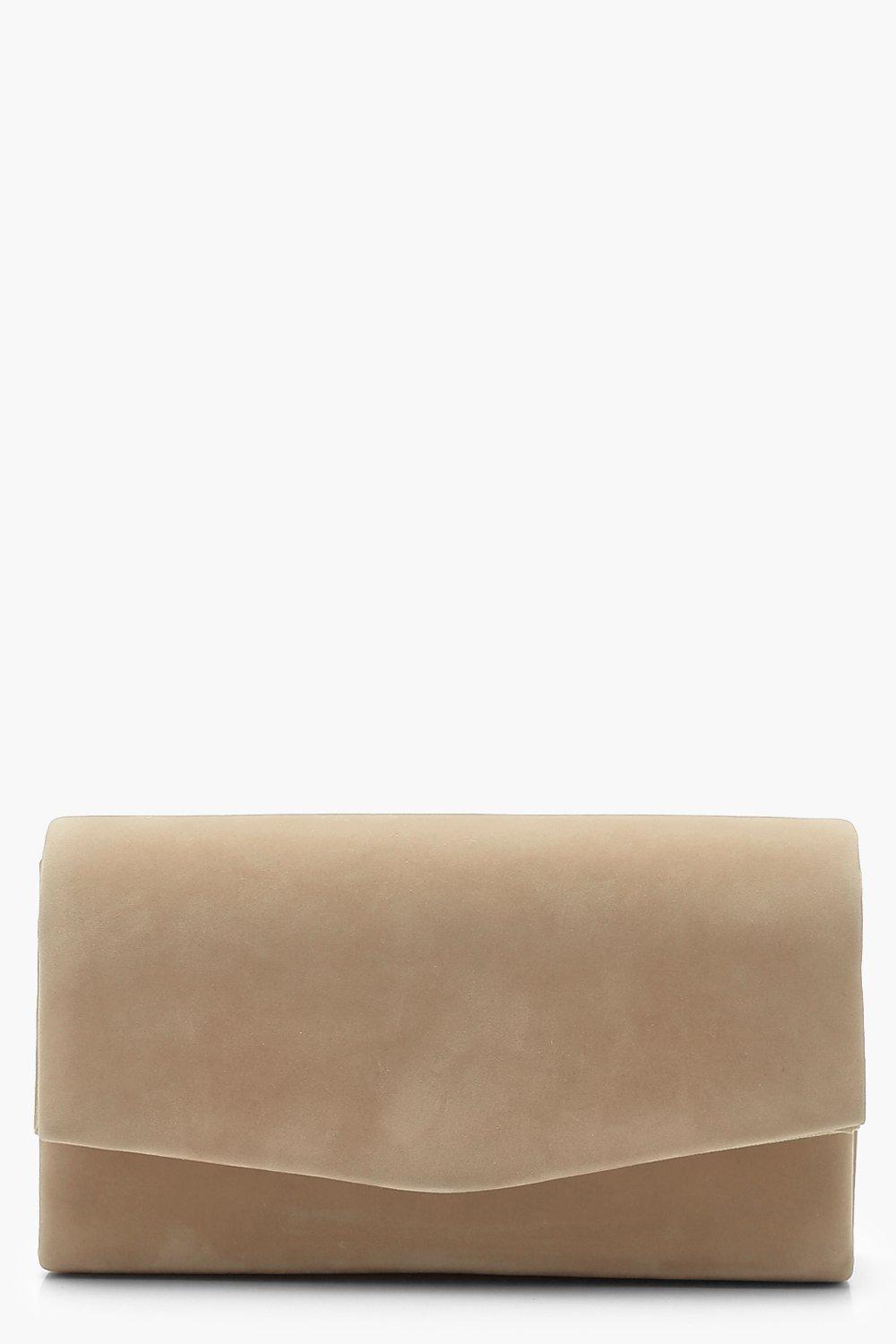 grey suedette clutch bag